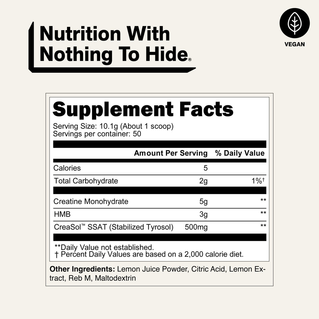 lemon lime creatine supplement facts ingredients
