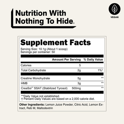 lemon lime creatine supplement facts ingredients
