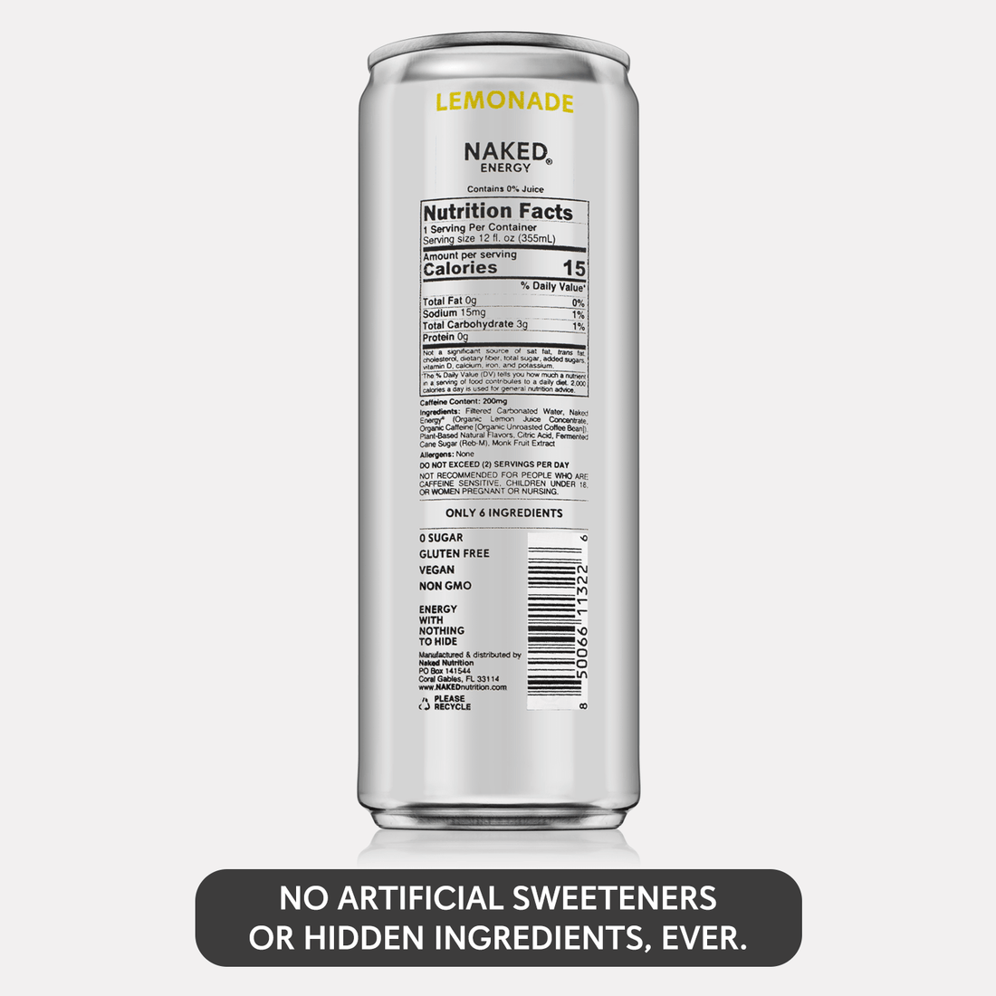 no artificial sweeteners energy drinks
