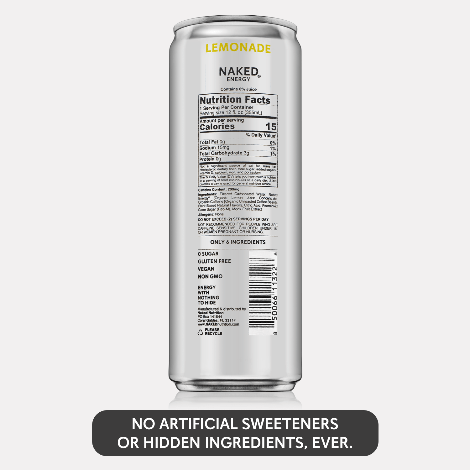 no artificial sweeteners energy drinks