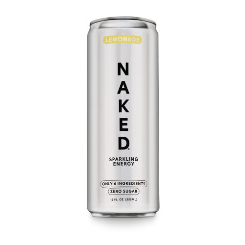 Lemonade Naked Sparkling Energy | Clean Energy Drink - 12 Cans