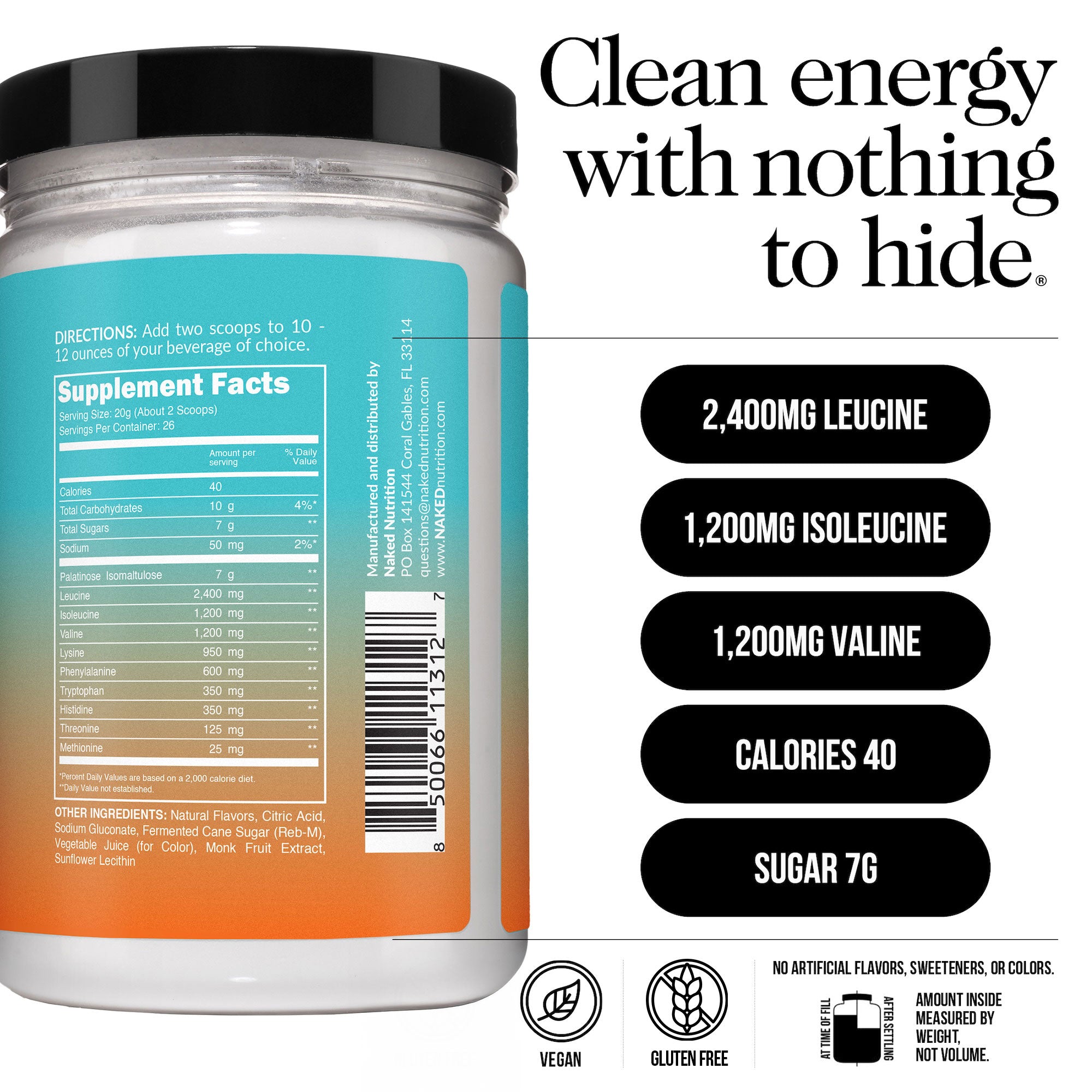 Mango Essential Amino Acids Supplement | Naked EAAs - 26 Servings - Image 4