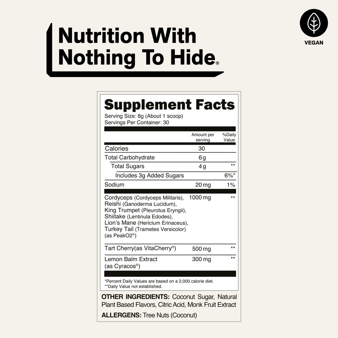 naked adaptogen lavender lemon supplement facts