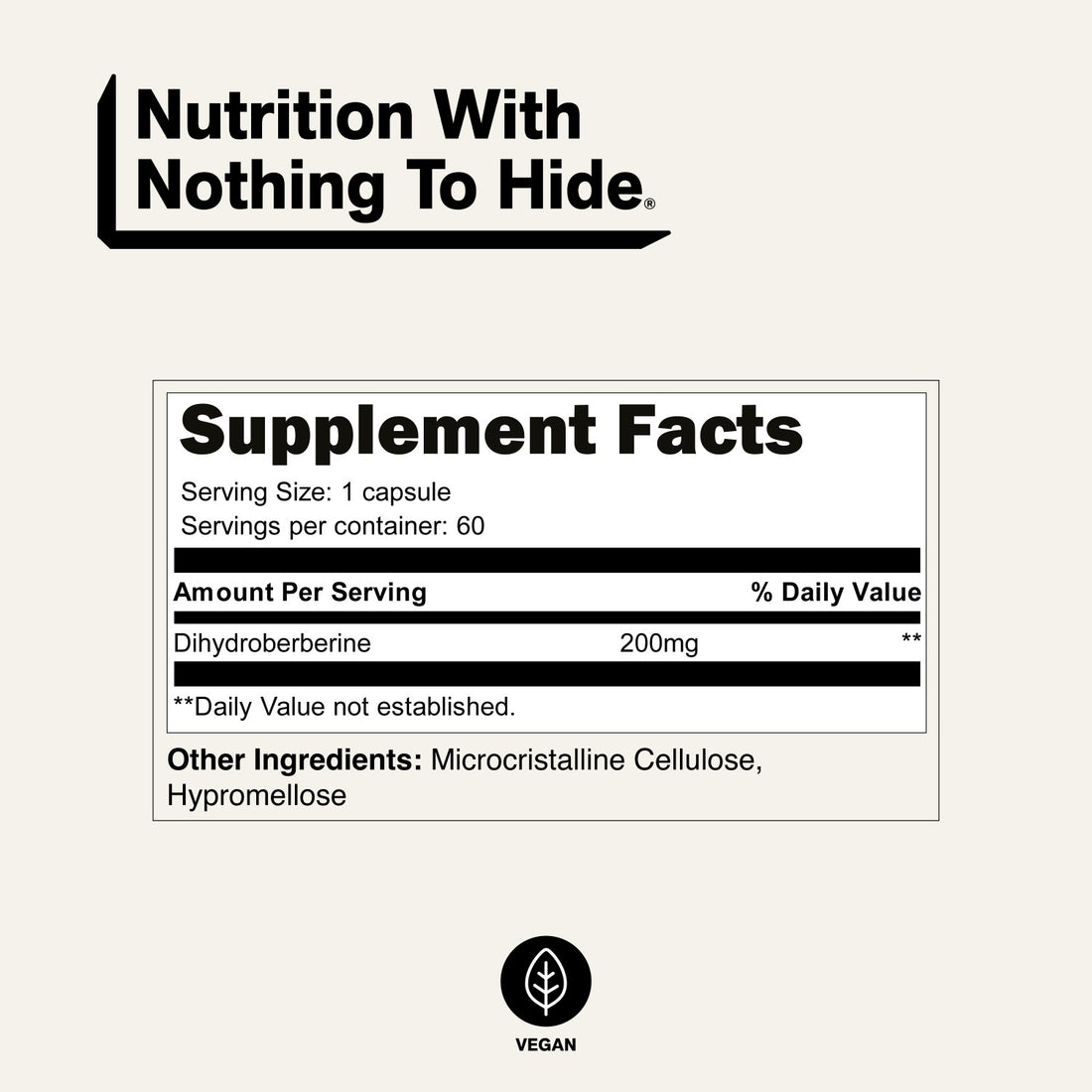 naked berberine dihydroberberine supplement facts