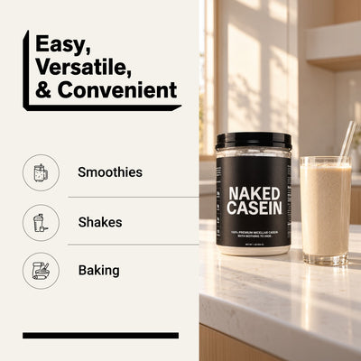 naked casein unflavored 1lb for smoothies, shakes, and baking.