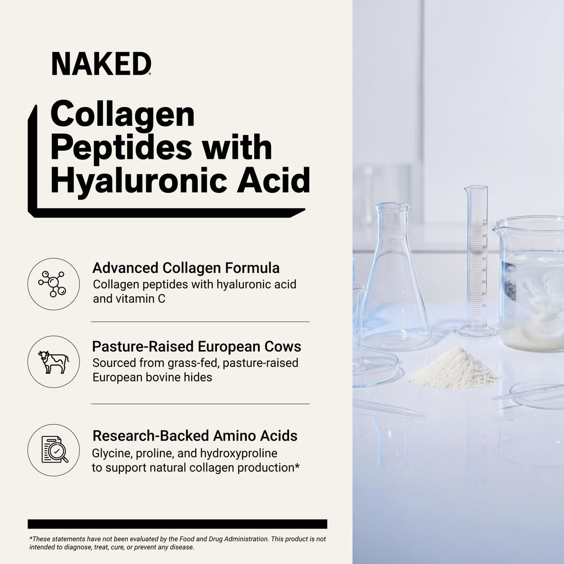 naked collagen advanced vanilla with hyaluronic acid and vitamin c.