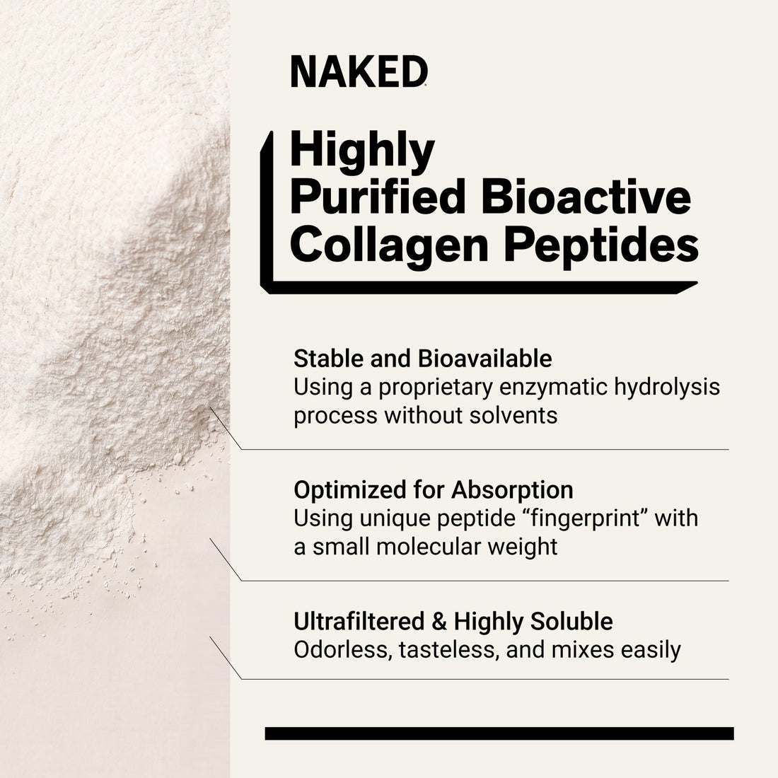 naked collagen vanilla with 3 ingredients and 18g protein.