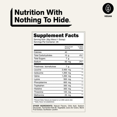 Naked EAAs Mango supplement facts and ingredients