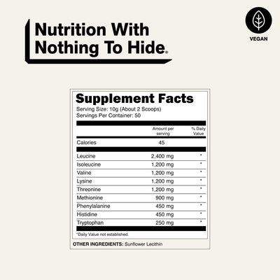 naked eaas unflavored supplement facts