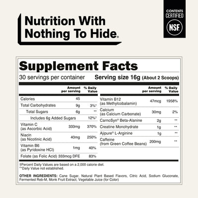 naked energy watermelon supplement facts.