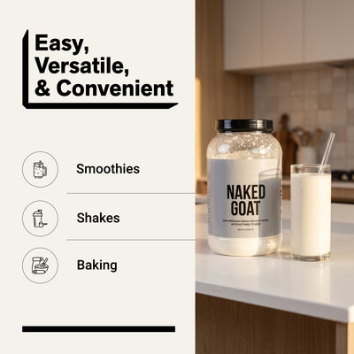 naked goat unflavored whey protein for smoothies, shakes and baking