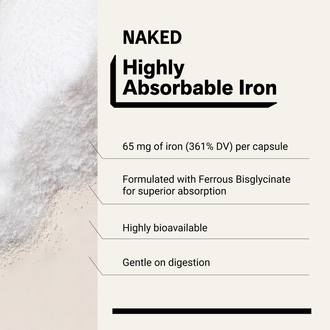 naked iron 65 mg capsule product overview