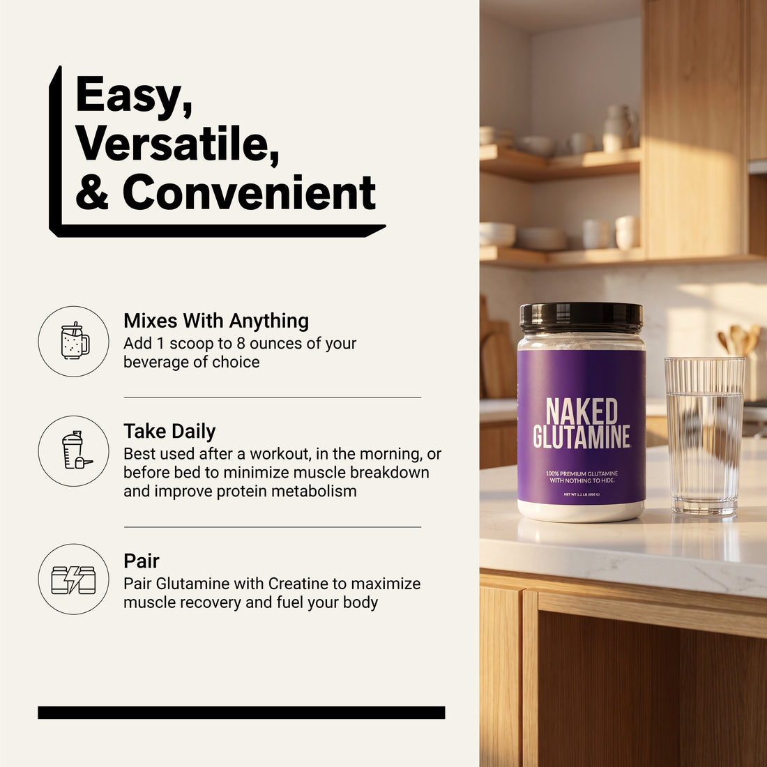 naked l glutamine powder 