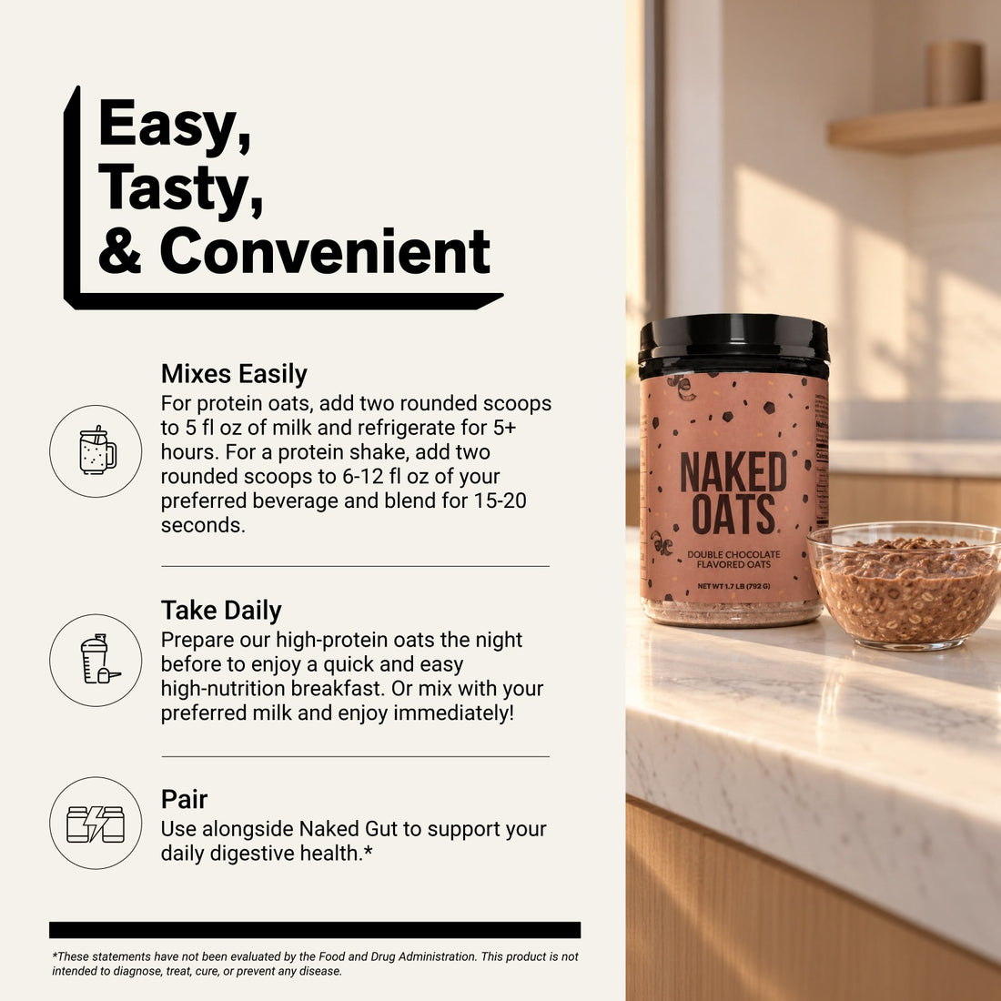 naked oats double chocolate preparation directions