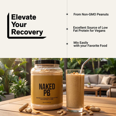 naked pb peanut butter powder recovery infographic