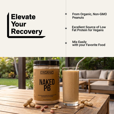 naked pb organic peanut butter powder recovery infographic