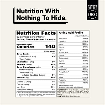 naked shake blueberry muffin nutrition facts and amino acid profile