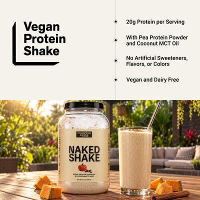 naked shake pumpkin spice vegan protein infographic