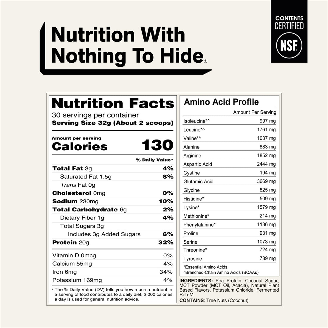 naked shake vanilla nutrition facts and amino acid profile