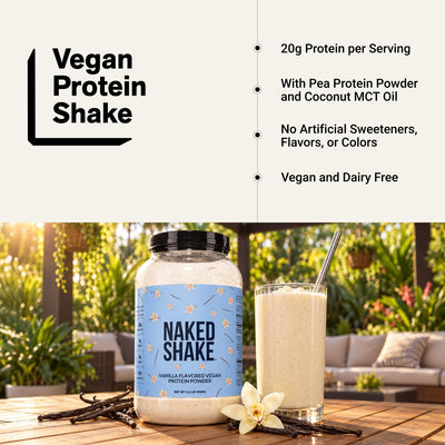 naked shake vanilla vegan protein infographic