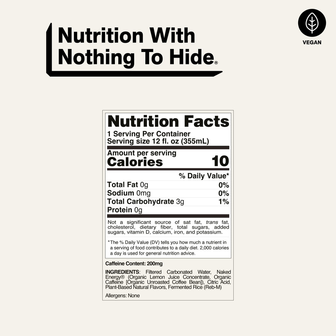 naked sparkling energy lemonade nutrition facts and ingredients