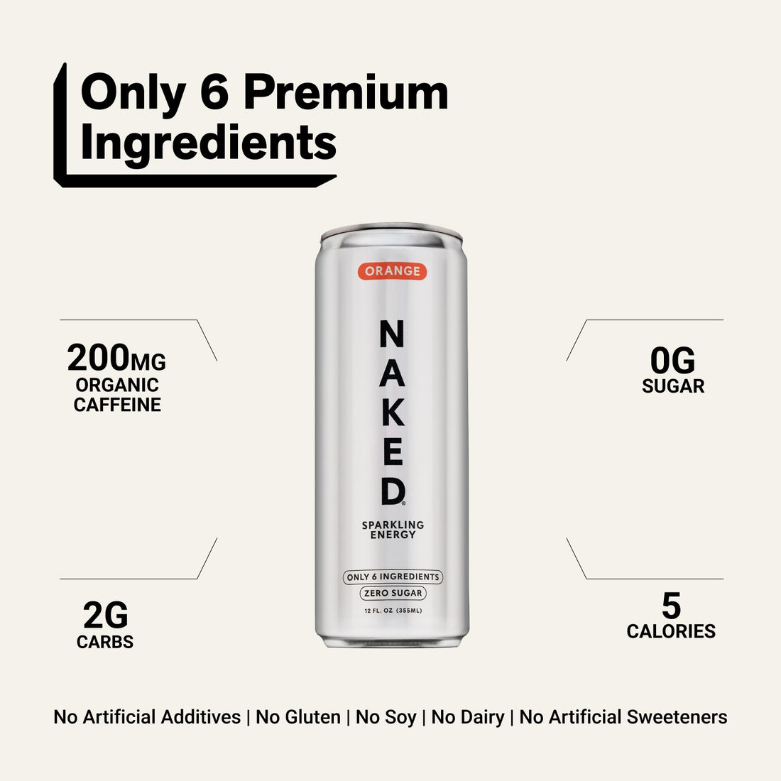 naked sparkling energy orange product overview