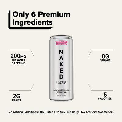 naked sparkling energy strawberry lemonade product overview