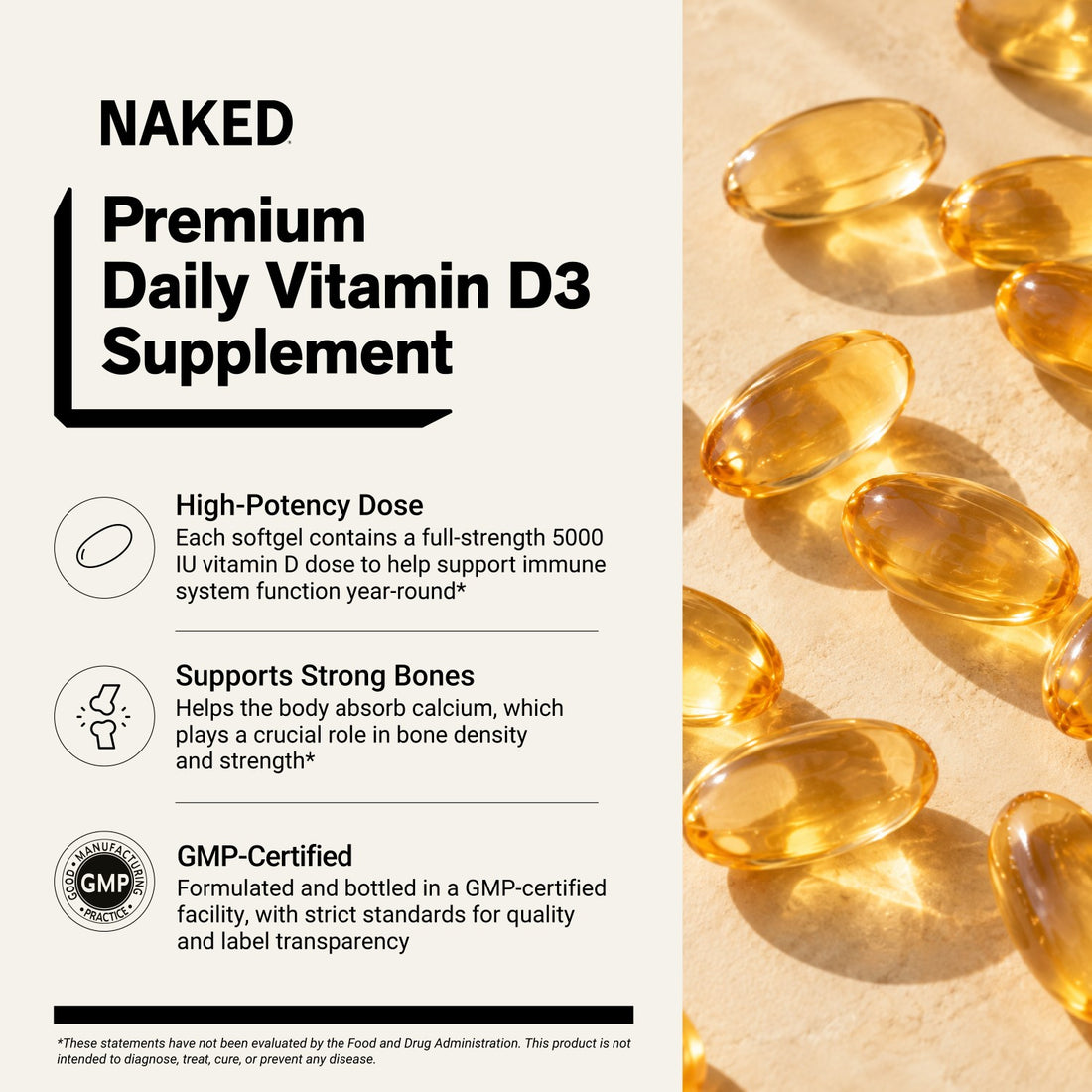 naked vitamin d3 supplement benefits infographic