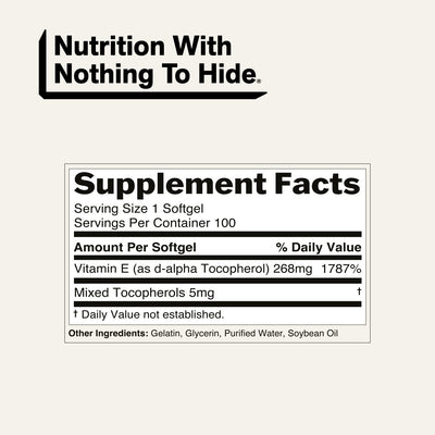 naked vitamin e supplement facts and ingredients