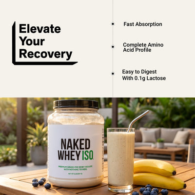 naked whey iso unflavored recovery infographic