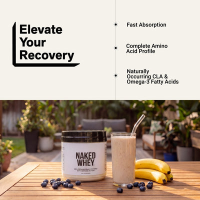 Naked Whey Unflavored protein supports muscle recovery with fast absorption.