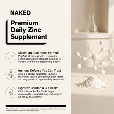 naked zinc carnosine supplement benefits infographic