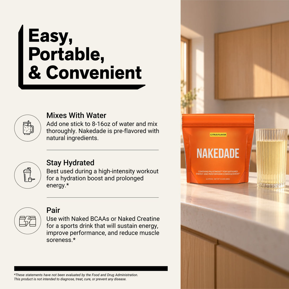 nakedade citrus electrolyte powder mixing directions