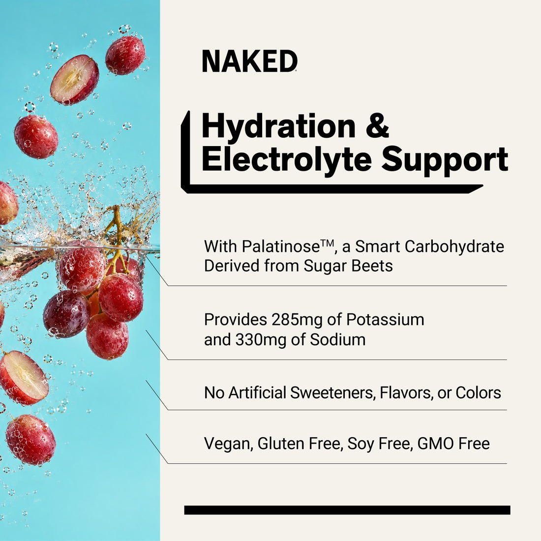 nakedade grape electrolyte powder packets overview