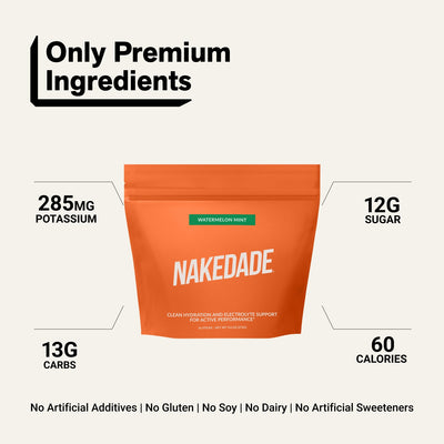 nakedade watermelon mint electrolyte powder packets overview