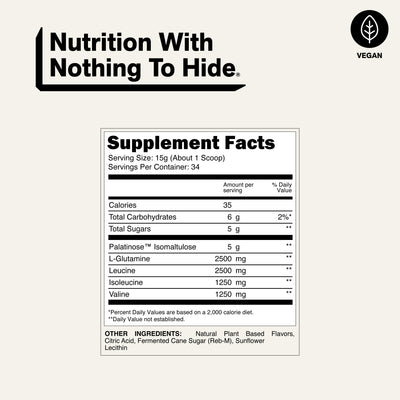 nutrition facts vegan BCAA