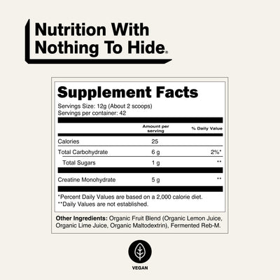supplement facts cleanest formula clean creatine powder flavored easy-mix