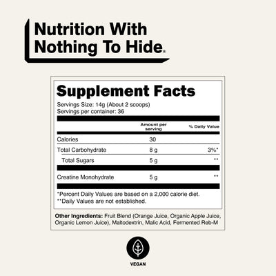 supplement facts cleanest formula clean creatine powder flavored easy-mix