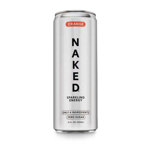 Orange Naked Sparkling Energy | Clean Energy Drink - 12 Cans