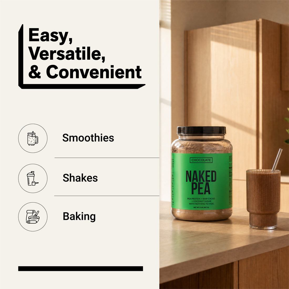 pea protein powder smoothies shakes baking