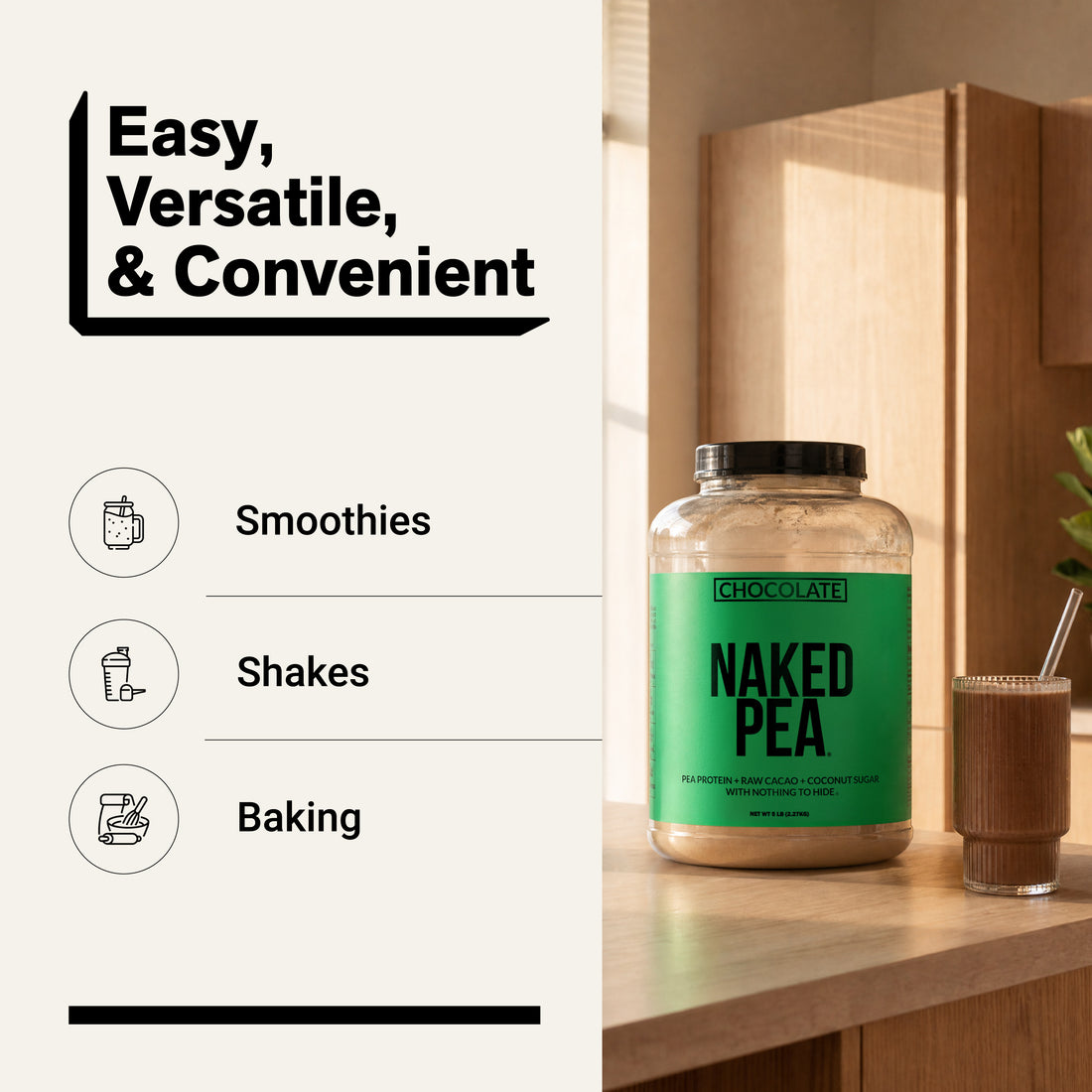 pea protein smoothies shakes baking
