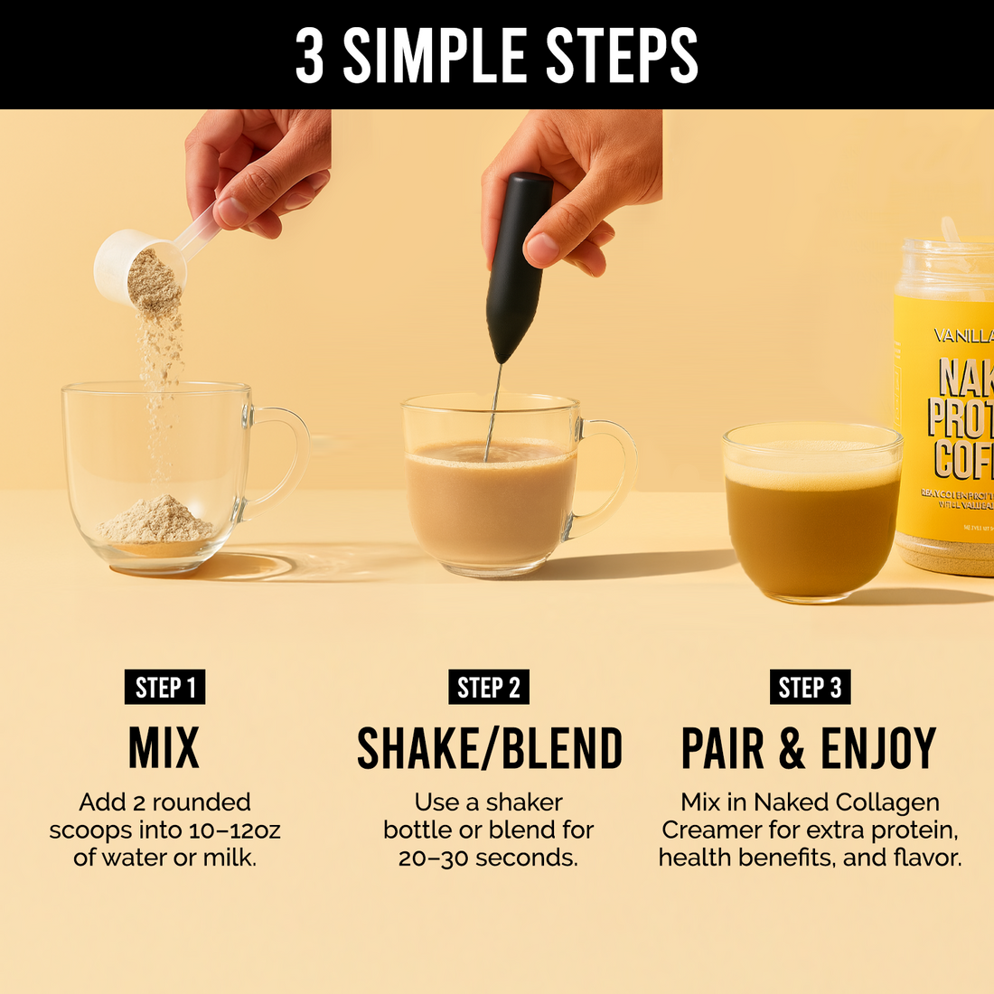 how to use high protein iced coffee powder