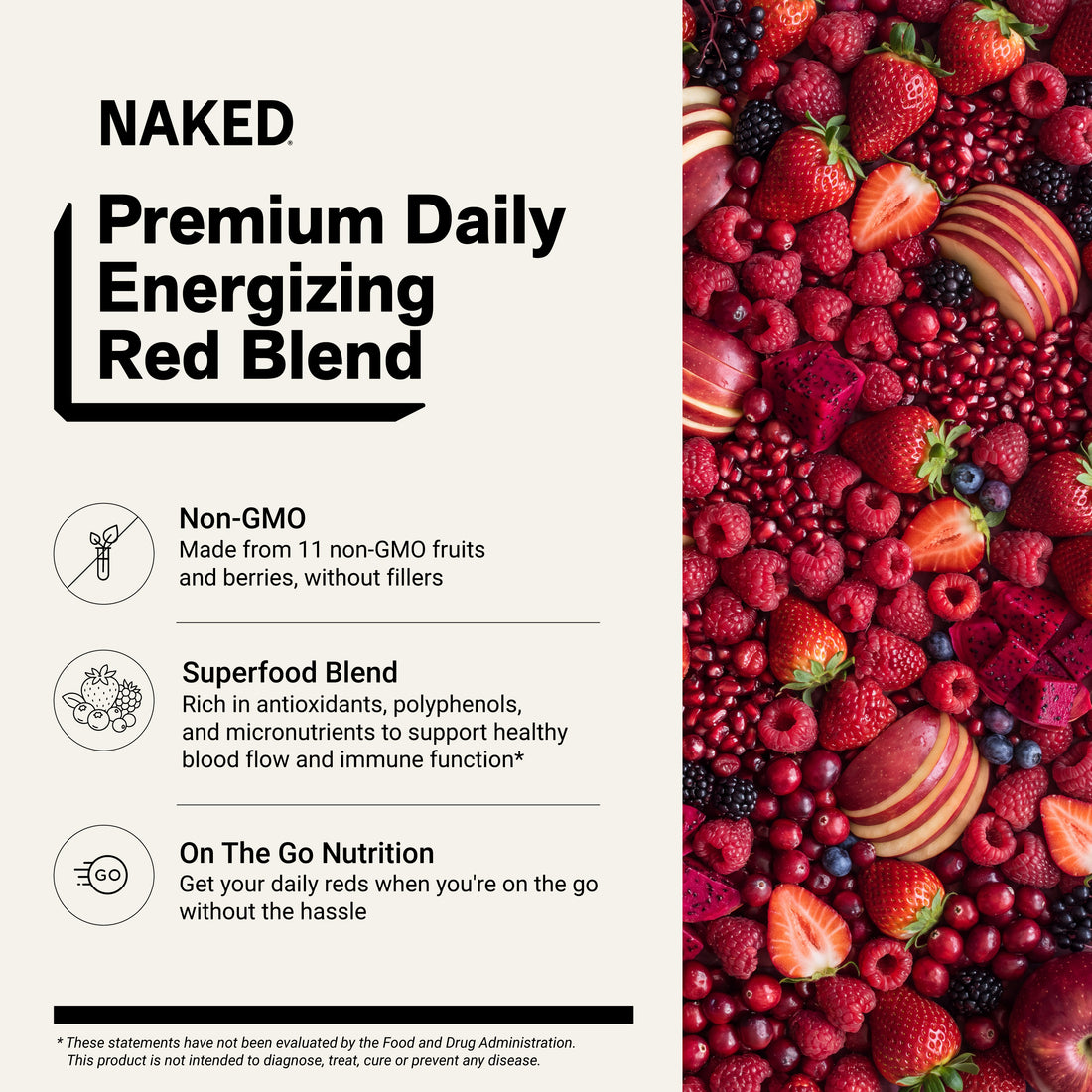 naked reds superfood powder with antioxidant rich red fruits and polyphenols