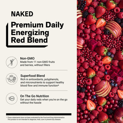 naked reds superfood powder with antioxidant rich red fruits and polyphenols
