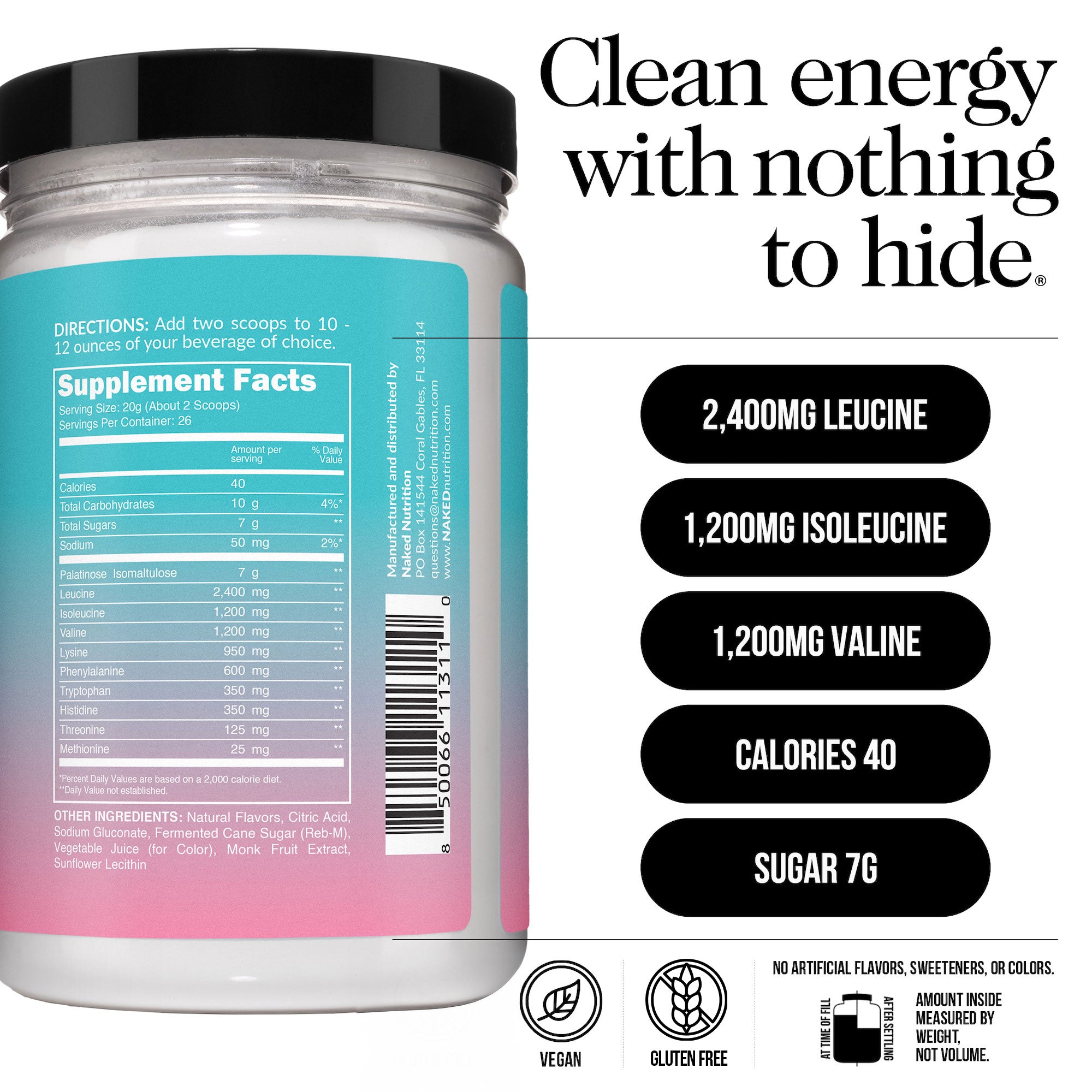 Strawberry Lemonade Essential Amino Acids Supplement | Naked EAAs - 26 Servings - Image 4