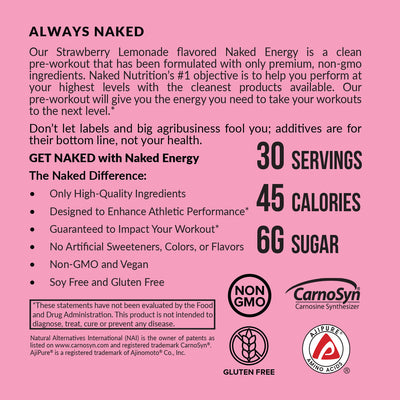 Integratore Pre-Allenamento Strawberry Lemonade | Naked Energy - 30 Porzioni