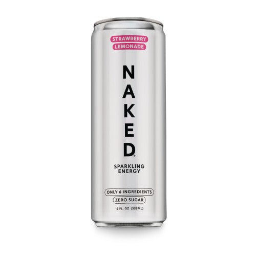 Strawberry Lemonade Naked Sparkling Energy | Clean Energy Drink - 12 Cans
