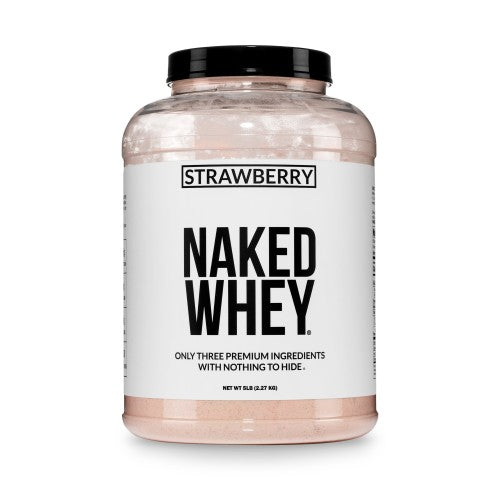 Proteína de suero de leche en polvo con sabor a fresa | Naked Strawberry Whey - 5 libras