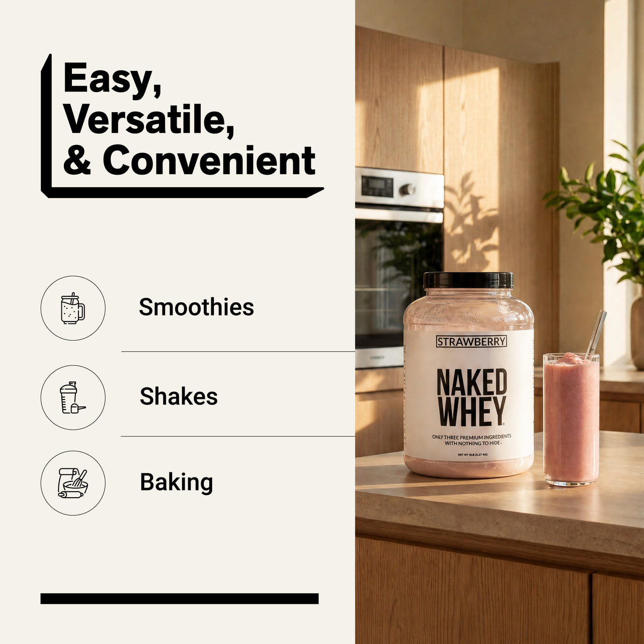 strawberry whey protein smoothies shakes baking