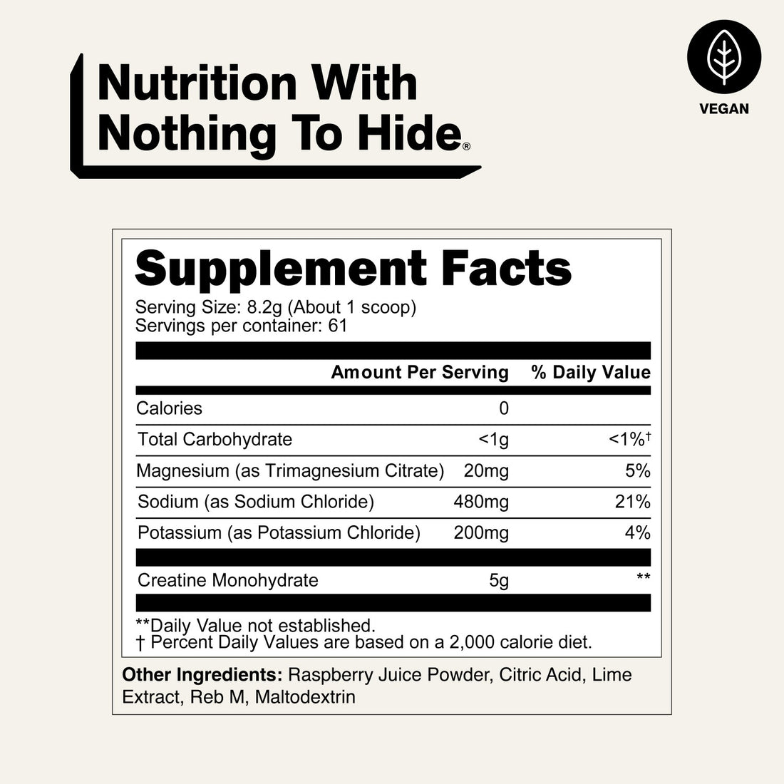 supplement facts rasberry creatine monohydrate